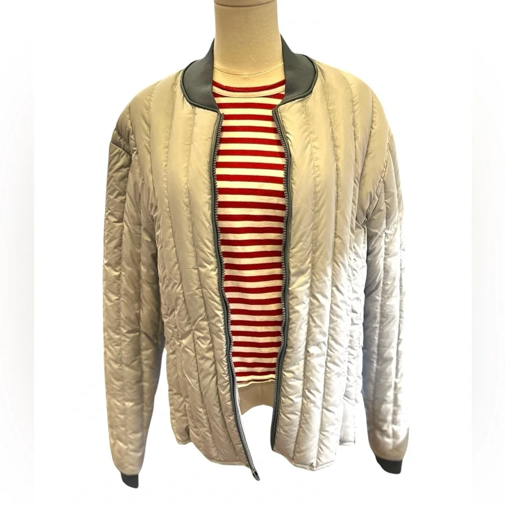 FRAME Denim NWT  Quilted LinerDown Puffer Jacket  in Steel Sz M - Picture 6 of 8